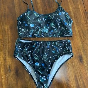 Cupshe Floral High Waisted Bikini